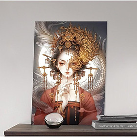 Mua Tranh sơn dầu số hóa tự tô kích thước 40x50 Kèm khung gỗ hình mỹ nhân đẹp nhất