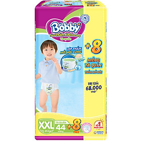 Tã quần Bobby - Đệm Lưng Thấm Mồ Hôi XXL44 (44 miếng) - Tặng 8 miếng trong gói
