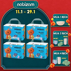 COMBO 4 Bịch Tã Bỉm Dán Nabizam UltraThin Nội Địa Hàn Cao Cấp