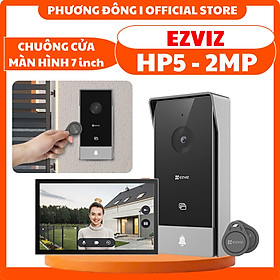 CAMERA CHUÔNG CỬA TÍCH HỢP MÀN HÌNH 7 INCH EZVIZ HP5 2MP - KẾT NỐI WIFI, ĐÀM THOẠI, HỖ TRỢ MỞ KHÓA THẺ TỪ, MÃ PIN