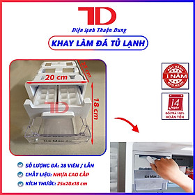 Mua Khay Làm Đá Cho Tủ Lạnh  Bộ Khay Đá làm đá Và Trữ Đá Viên Có Cần Xoay Để Rớt Đá Tự Động