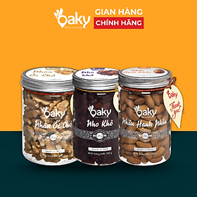 Quà Tặng Oaky - Combo Hạt Dinh Dưỡng Cao Cấp Hạnh Nhân, Nhân Óc Chó Vàng, Nho Khô - Tặng Túi Giấy Sang Trọng
