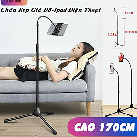 Tripod - giá đỡ điện thoại, máy tính bảng 3 chân live stream quay video tiktok gấp gọn  cao 110-175cm xoay 360 độ - hàng chính hãng