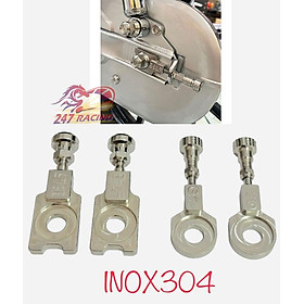 COMBO Pát tăng sên Inox 304 VÀ 2 ốc Nòng tăng Inox 304 gắn cho xe Wave Dream SIRIUS (1 cặp đầy đủ phụ kiện)