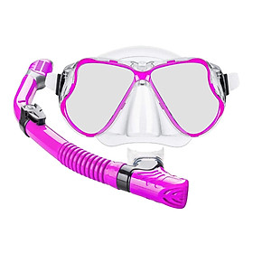 Dry Snorkel Mask Set Snorkeling Gear – Foldable Dry Snorkel Set, Purge Valve Tube, Anti Fog 180 Panoramic Silicone No Leak Seal Mask for Adults Youth