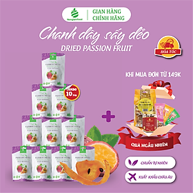 Combo 10 túi Chanh Dây sấy dẻo Nonglamfood 45g | Healthy Snack | Ăn vặt văn phòng | Trái cây sấy dẻo tốt cho sức khỏe