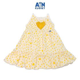 Đầm bé gái họa tiết dây Túi tim vàng thun giấy - AICDBG1DK89Y - AIN Closet