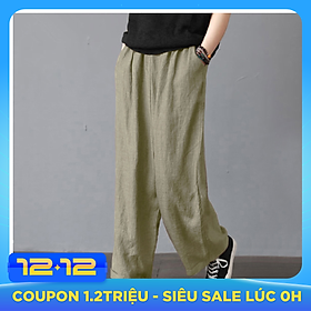 Quần Dài Nữ Trơn Lưng Thun Ống Rộng Có Túi