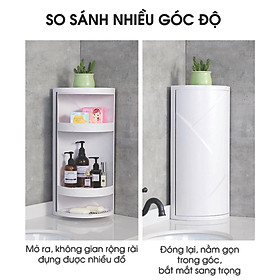 kệ góc nhựa thông minh. xoay 360° để đồ nhà bếp, nhà tắm, bàn trang điểm....