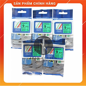 [Combo 5 hộp] Nhãn In Brother Tz2-721 - Đen nền xanh lá 9mm x 8m - Hàng nhập khẩu