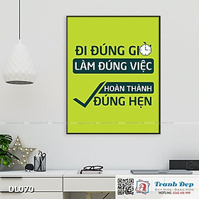Mua Tranh động lực trang trí văn phòng làm việc - Đi đúng giờ  làm đúng việc  hoàn thành đúng hẹn - DL070