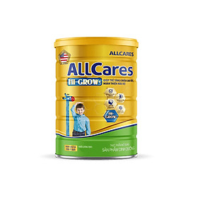 Sữa bột ALLCares HI-GROW+ lon 900g - Giúp trẻ tăng chiều cao tốt, Hoàn thiện não bột của NutiFood