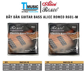 Bộ Dây Đàn Guitar Bass Alice ROMEO R601 Chính Hãng | Bộ 4 Dây & 5 Dây | Âm Sáng, Chống Gỉ