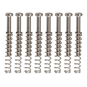 8 Pieces Double Coil Pickup Frame Screws Springs Potable for Guitar Parts