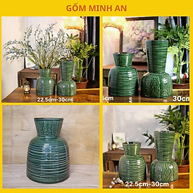 Mua Bình hoa lọ men xanh ngọc hỏa biến gốm Minh An Bát Tràng dáng mới