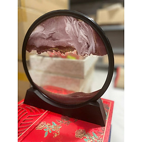 Tranh Cát 3D Chuyển Động Tranh Cát Chảy Hình Tròn Làm Quà Tặng Trang Trí Bàn Làm Việc Tinh Tế, Sang Trọng