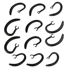 12 Pieces Replacement Earhook Bluetooth Headset Earpiece Ear Hook Clip Black