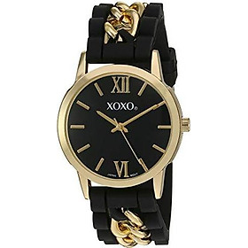 XOXO Women's Quartz Metal and Rubber Watch, Color:Black (Model: XO8101)