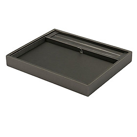 PU Jewelry Display Case Organizer Tray Box Storage Box Showcase Gray