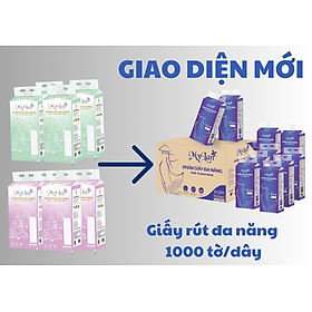 Khăn giấy cao cấp Mylan, giấy rút treo tường 1000 tờ 4 lớp bằng bột gỗ nguyên sinh
