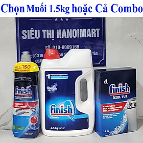 Combo Bột rửa bát Finish 2,5kg + nước bóng finish 750ml + muối Finish 1.5kg