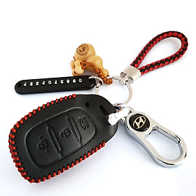 Bao da chìa khóa ô tô Hyundai 3 nút PKXH-45