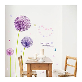Violet Pissengelit Wall Stickers Allium Fleur Stickers Walls Girls Salon Tv Nền nền trang trí nghệ thuật tường