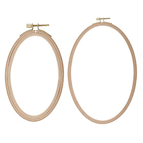 2Sets Beech Oval Cross Stitch Hoop Needlework Embroidery Sewing Hoops