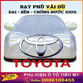 Bạt Phủ Ô Tô Vải Dù Toyota Vios, Altis, Camry, Fortuner, Innova, Yaris, Rush, Hilux, Wigo, Cruiser