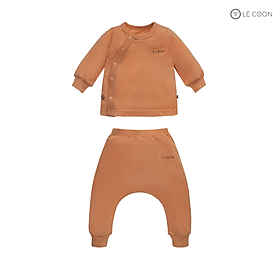 Le coon | bộ đồ cúc bấm vạt chéo dài tay | vải cool mỏng mát | 0 tháng - 3 tuổi