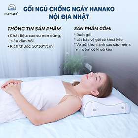 Mua Gối ngủ chống đau vai gáy công thái học HANAKO nội địa nhật  chất liệu mút cao su cô đặc