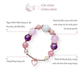 Vòng Tay Đá Ngọc Bích Thạch Anh Hồng Sang Trọng Đá Thiên Nhiên Quý Floral Knots Thiết Kế Yêu Cầu