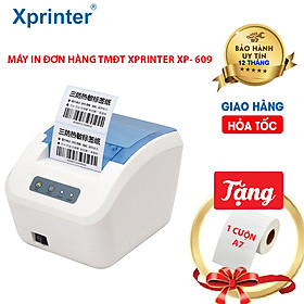 Mua Máy In Mã Vạch Xprinter XP-609 USB+BLUETOOTH  In Vận Đơn TMĐT TẶNG KÈM GIẤY A7 - Mẫu Giao Ngẫu Nhiên - HÀNG CHÍNH HÃNG
