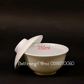 Thố chưng yến sứ trắng Bát Tràng