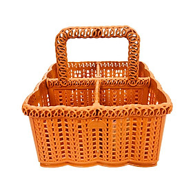 Mua Giỏ nhựa vuông 4 ngăn rổ nhựa có quai xách đựng cafe  trà sữa mang đi  đựng hũ gia vị