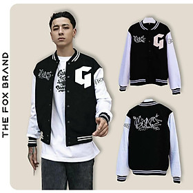 Áo khoác dù bomber 2 lớp dáng unisex nam nữ form rộng phong cách ulzzang in chữ G