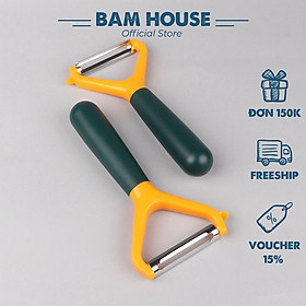 Hình ảnh Dao bào đa năng Bam House lưỡi inox cán nhựa xanh vàng cao cấp DBXV04