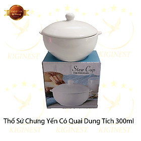 Mua THỐ SỨ CHƯNG YẾN CÓ QUAI TẶNG KÈM HỘP CARTON - DUNG TÍCH 300ML - GIÁ SIÊU TỐT