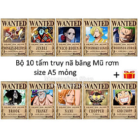 Mua Bộ 10 tấm truy nã băng Mũ rơm - onepiece wanted poster size A4  A5  A6 mỏng