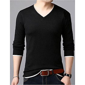 Áo len cổ tim dài tay nam thời trang Hàn Quốc SAL212 Đen
