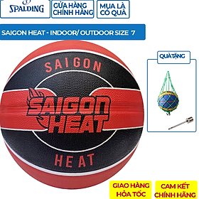 Quả bóng rổ Spalding SaiGon Heat Size 7- Tặng kim bơm bóng và túi lưới đựng bóng