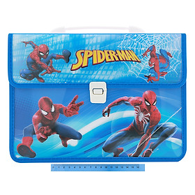 Combo Cặp Học Sinh 2 Ngăn Và Thước Nhựa - Hình Spiderman