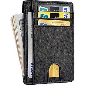 Anti-magnetic Wallet Ultra-thin Wallet Man Leather Wallet Portable Cash Bank Card Storage Bags wallet travel