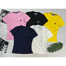 Áo thun nữ ngắn tay cổ tròn vải thun lạnh co giãn 4 chiều, mát mẻ, thấm hút mồ hôi cực tốt