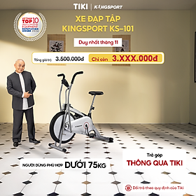 Xe đạp tập KINGSPORT KS-101 tập luyện toàn thân, tích hợp đồng hồ đo lường chỉ số, cân nặng phù hợp từ dưới 75kg