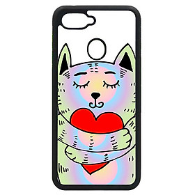 Ốp lưng cho Oppo F9 mẫu mèo tim 1 - Hàng chính hãng