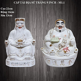 Mua Cặp tượng thần tài ông địa sứ trắng 9 inch - M1.1