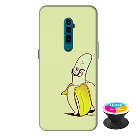 Ốp lưng cho  điện thoại Oppo Reno 10X Zoom hình Chuối tặng kèm giá đỡ điện thoại iCase xinh xắn - Hàng chính hãng