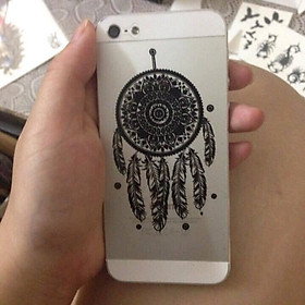 Hình xăm dán dreamcatcher trắng đen 10x6cm