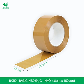 BK1D - Băng Keo Đục - 4.8cm - Block 6 cuộn/kg - 1 cuộn băng dính đục đóng thùng hộp carton